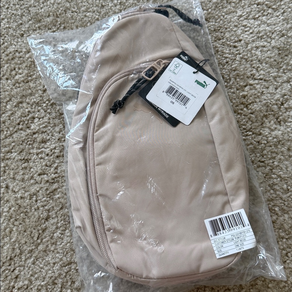NWT! Puma Cream Sling Backpack (Beige) - Picture 2 of 8